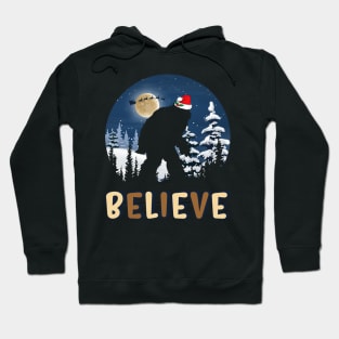 Funny Christmas Xmas Bigfoot Believe Sasquatch Hoodie